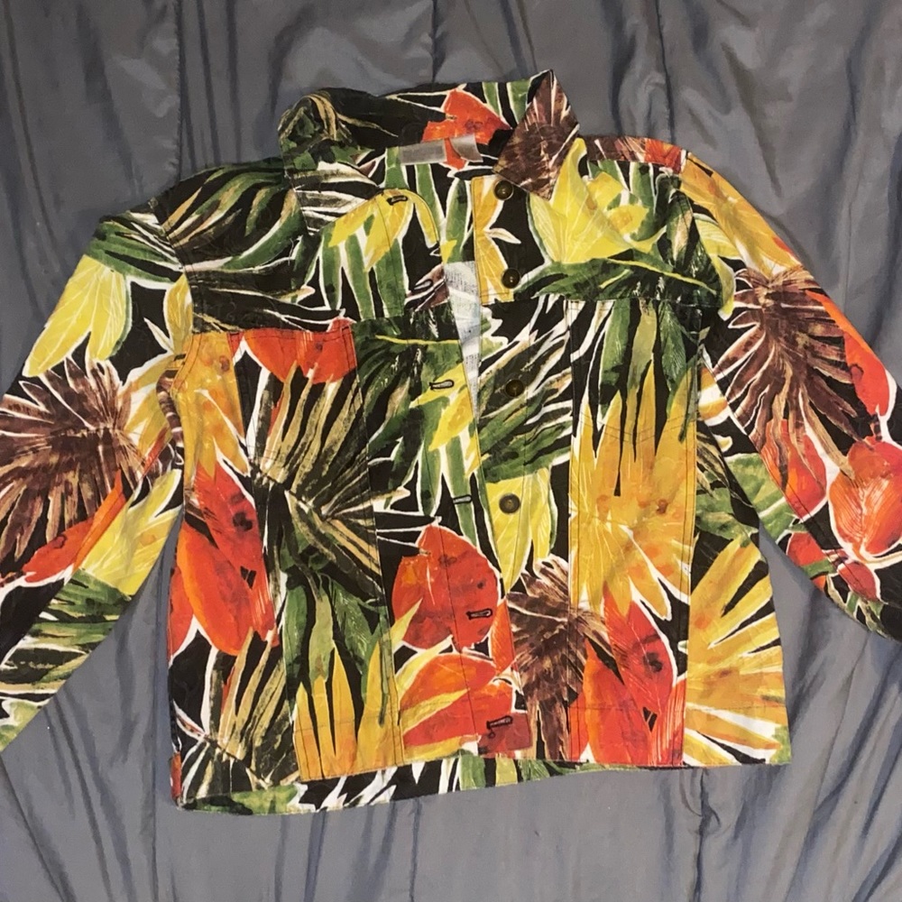 Women’s Chico’s floral jacket size 1